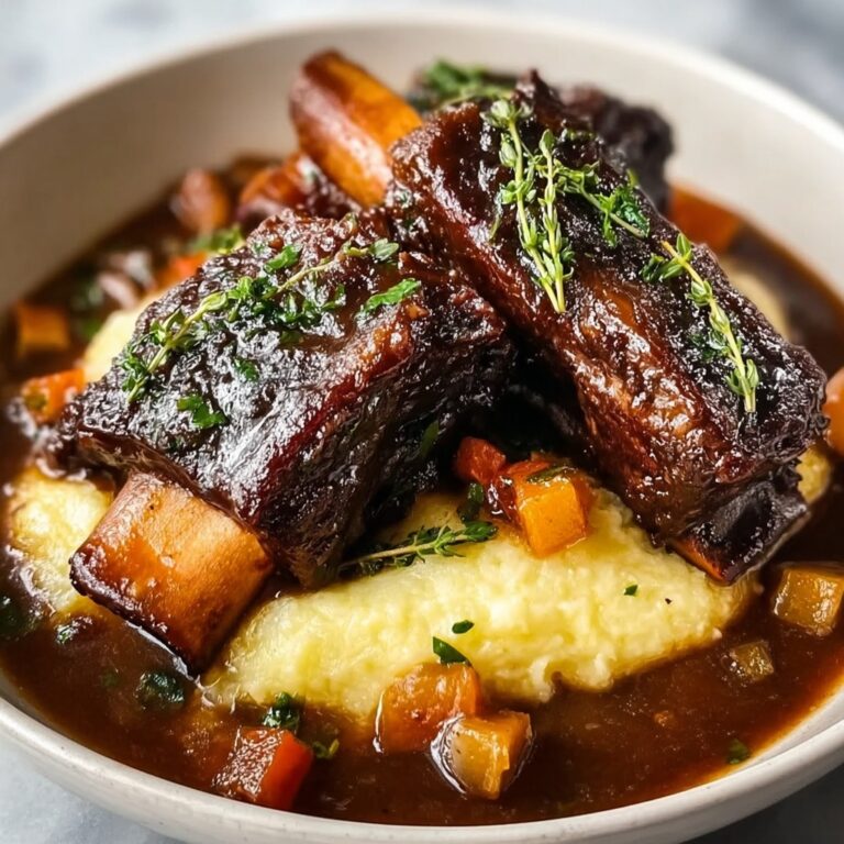 Braised Short Ribs & Lamb Shanks in Red Wine Herb Sauce Recipe