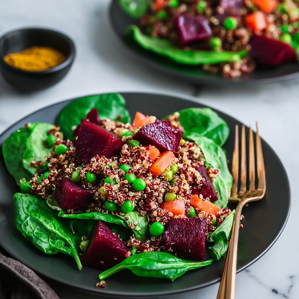 Colorful Beet Salad with Carrot, Quinoa & Spinach Recipe - Recipe Image