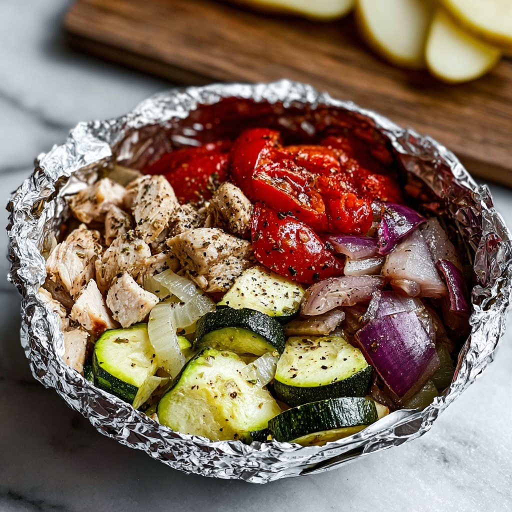 Low-Carb Grilled Chicken and Vegetable Foil Packets Recipe - Recipe Image