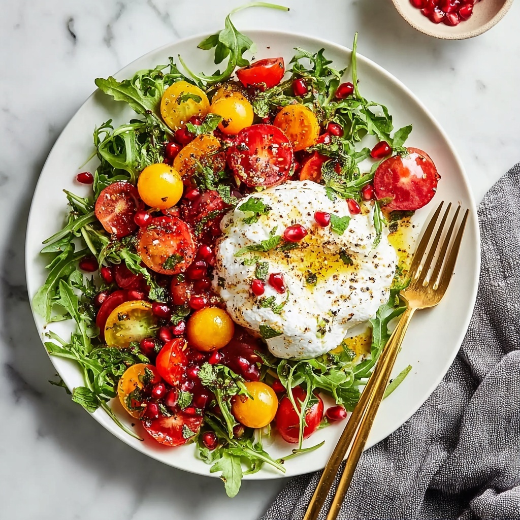 Tomato Pomegranate Burrata Salad Recipe - Recipe Image