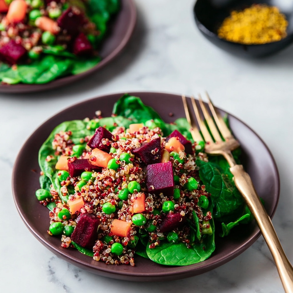 Colorful Beet Salad with Carrot, Quinoa & Spinach Recipe - Recipe Image
