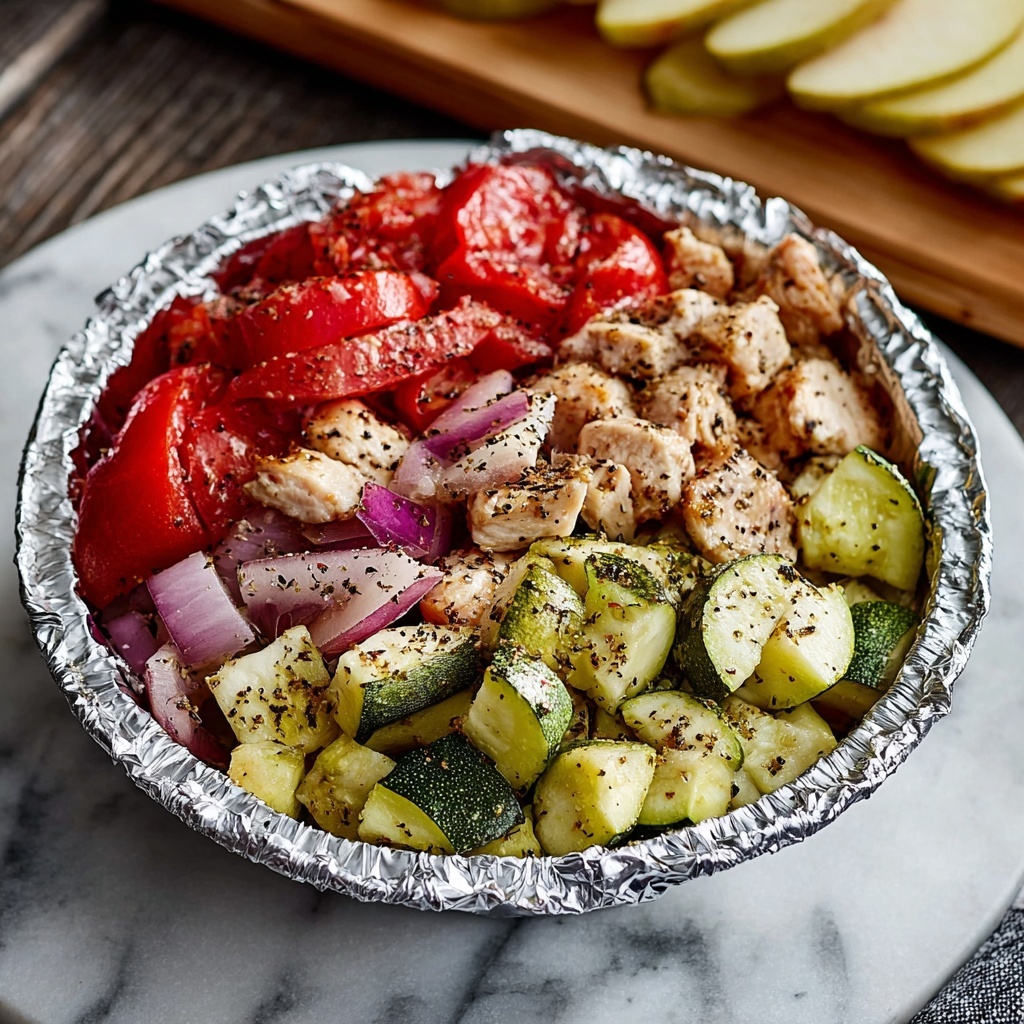 Low-Carb Grilled Chicken and Vegetable Foil Packets Recipe - Recipe Image