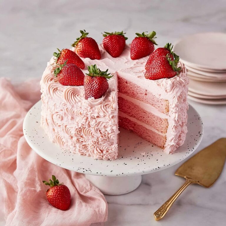 Strawberry Layer Cake with Cream Cheese Frosting Recipe